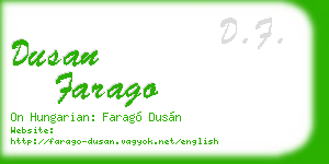 dusan farago business card